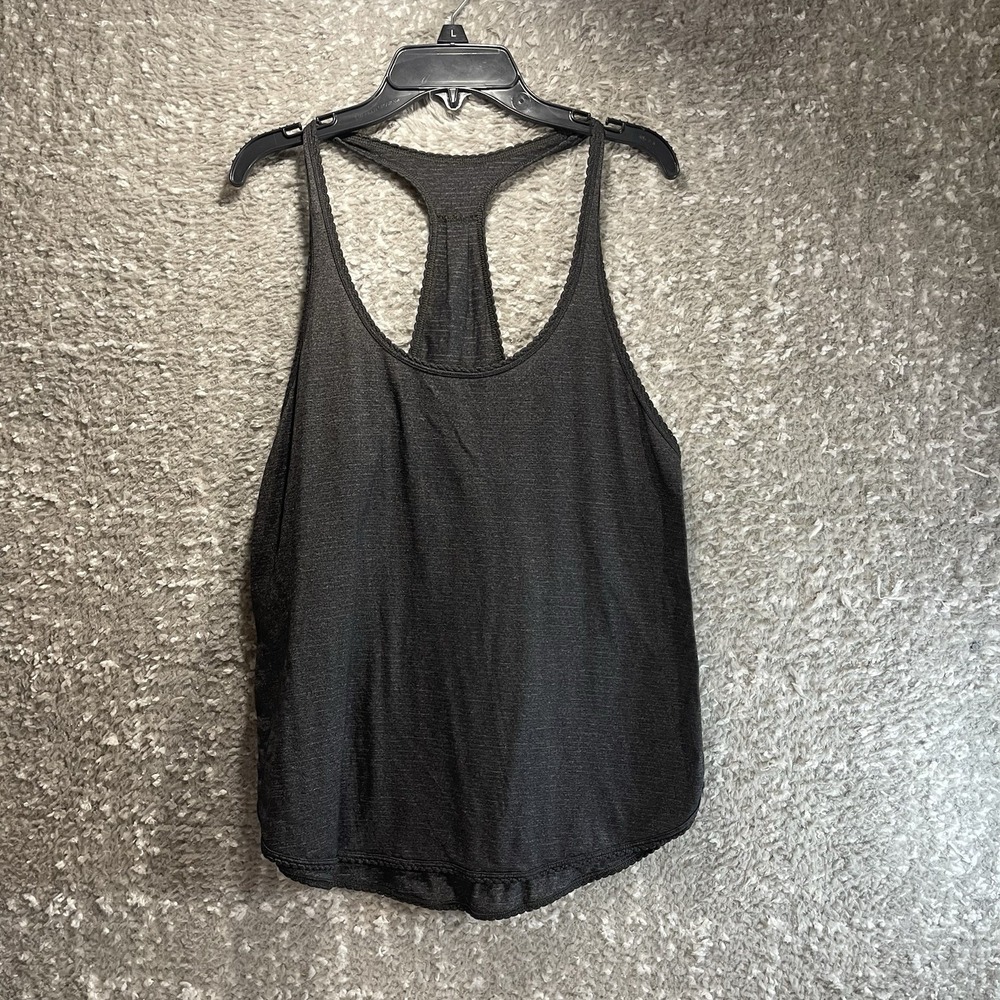 Lululemon Tank Top Size 6 Gray Loose Fit Sporty Training Logo